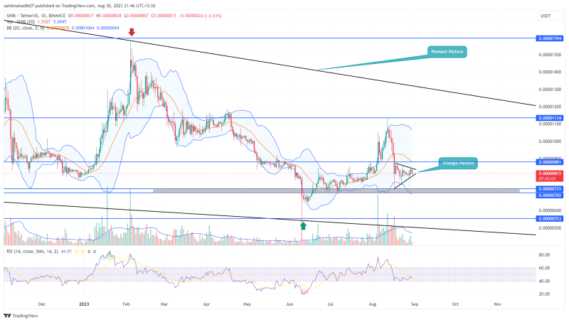 SHIB Price to Hit $0.00001? Triangle Pattern Points to Major Breakout