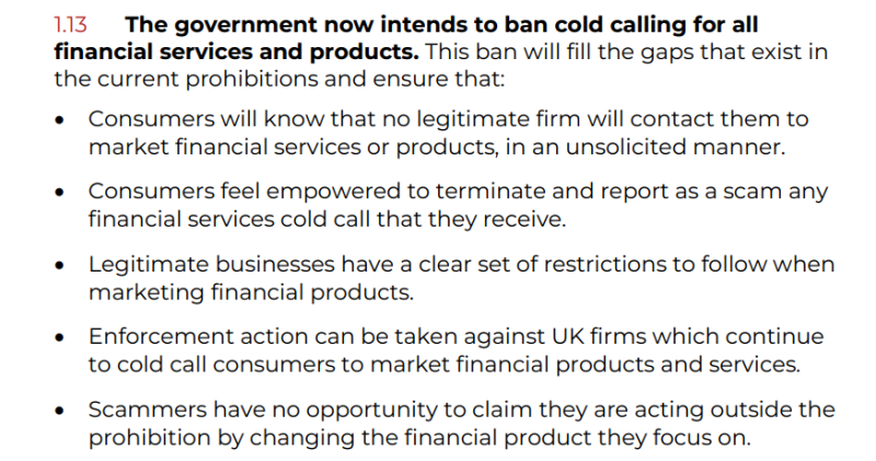 UK considers blanket ban on crypto investment cold calls