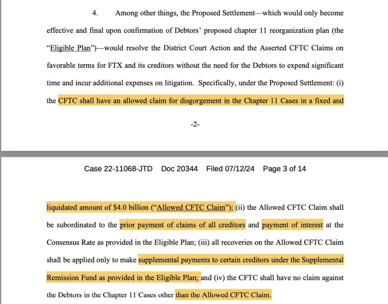 FTX News: FTX Reaches Settlement With CFTC, $4B Claim Subordinated